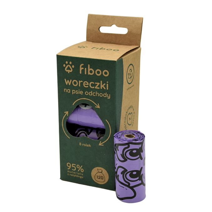 8-pak - Woreczki na psie odchody - 95% RECYKLAT - Fiboo